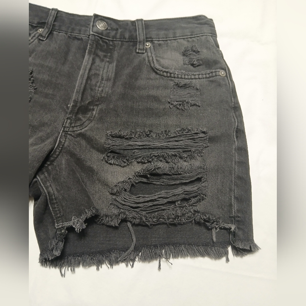 We The Free‎ Black Jean Shorts High-Rise Distressed - Picture 4 of 16